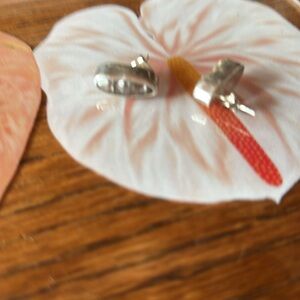 Bezel Set Gray Mother of Pearl Earrings Studs